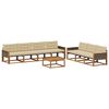 vidaXL Zunanja garnitura za sedenje z blazino 8 pcs Naravna in bež