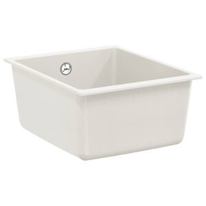 vidaXL Umivalnica 80% Kvarc in 20% Smola 370 x 460 mm Bela