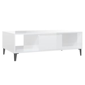 vidaXL Klubska mizica visok sijaj bela 103,5x60x35 cm iverna plo&scaron;ča