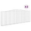 vidaXL Obokane gabion ko&scaron;are 3 kosi 400x30x140/160 cm pocinkano železo
