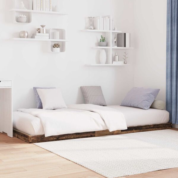 vidaXL Posteljni okvir Star les 90 x 200 cm Konstruiran les