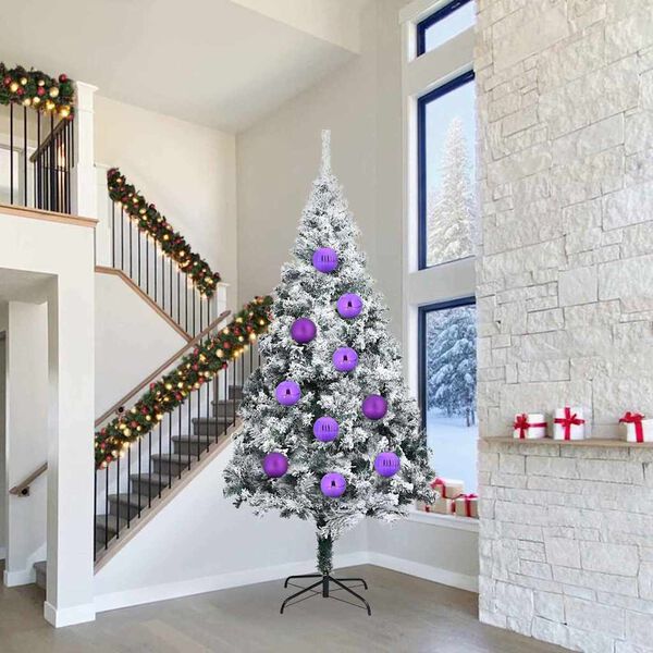 vidaXL Božična kroglica komplet XXL 4 pcs Lila Plastika