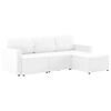 vidaXL Modularni kavč trosed z ležiščem belo umetno usnje