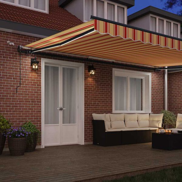 vidaXL Tkanina za senčnik z Rumena in oranžna 500 × 300 cm Poliester