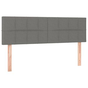 vidaXL Posteljno vzglavje temno siva 144x5x78/88 cm blago