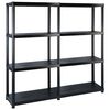 vidaXL Regal s policami 4-nadstropni črn 122x30,5x130 cm plastika