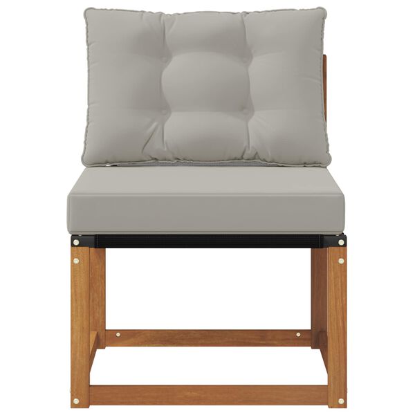 vidaXL Zunanja srednja sofa Trdni akacijev les in tkanina Textilene