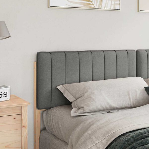 vidaXL Tapecirano vzglavje z vzglavjem Rjava in svetlo siva 180 cm