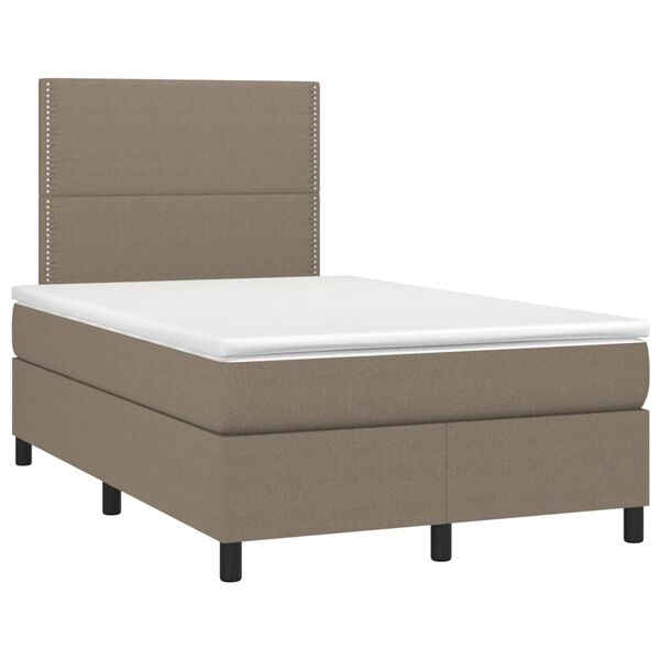 vidaXL Box spring postelja z vzmetnico taupe 120x190 cm blago