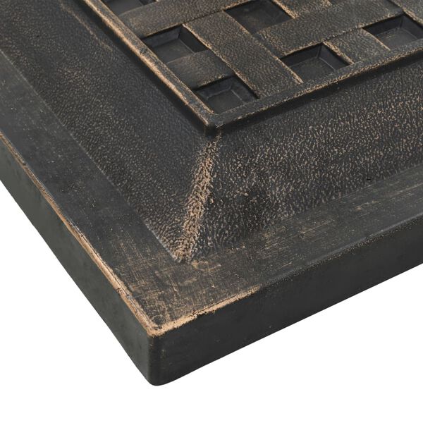 vidaXL Podstavek za senčnik kvadraten poliestrska smola 12 kg bronast