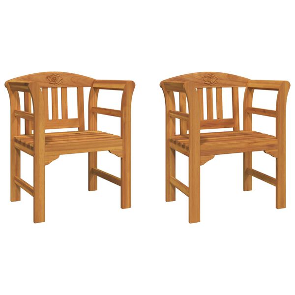 vidaXL Klop s rozami Naravna 68,5 x 46 x 82,5 cm Masiven les akacije