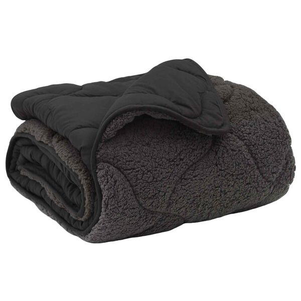 vidaXL Poletna odeja Antracit 155 x 200 cm Mikrofibra in Teddy flis