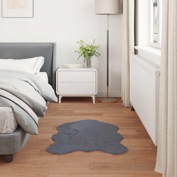vidaXL Lažna Ovčja Koža Preproga Tafalla Antracit 80 x 120 cm