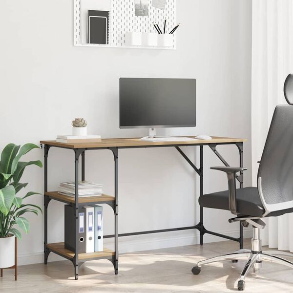 vidaXL Miza Umetni hrast 120 x 50 x 75 cm Konstruiran les