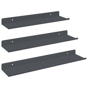 vidaXL Ležeča polica 3 pcs Antracit 40 x 9 x 2,5 cm Jeklo