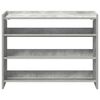 vidaXL Regal za čevlje betonsko siv 80x25x62 cm inženirski les