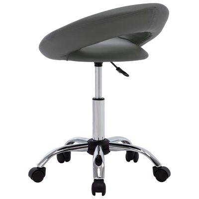 vidaXL Vrtljiv delovni stol sivo umetno usnje