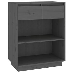 vidaXL Konzolna omarica siva 60x34x75 cm trdna borovina