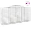 vidaXL Obokane gabion ko&scaron;are 25 kosi 300x50x140/160cm pocinkano železo