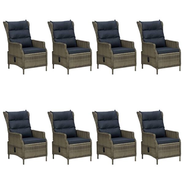 vidaXL Vrtna jedilna garnitura 9-delna rjava