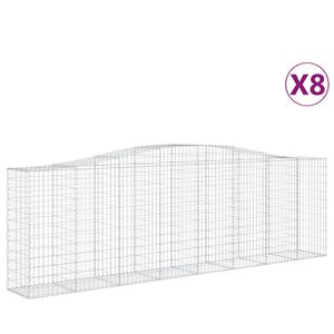 vidaXL Obokane gabion ko&scaron;are 8 kosov 400x50x120/140cm pocinkano železo