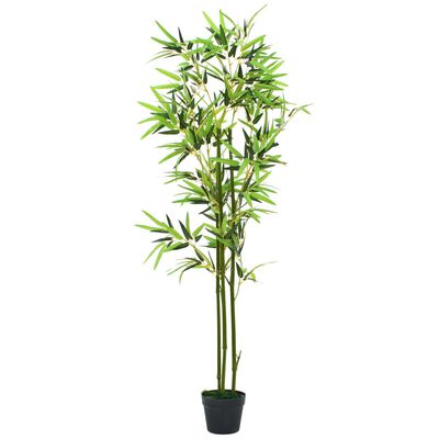 vidaXL Umetna rastlina bambus v loncu 150 cm zelene barve