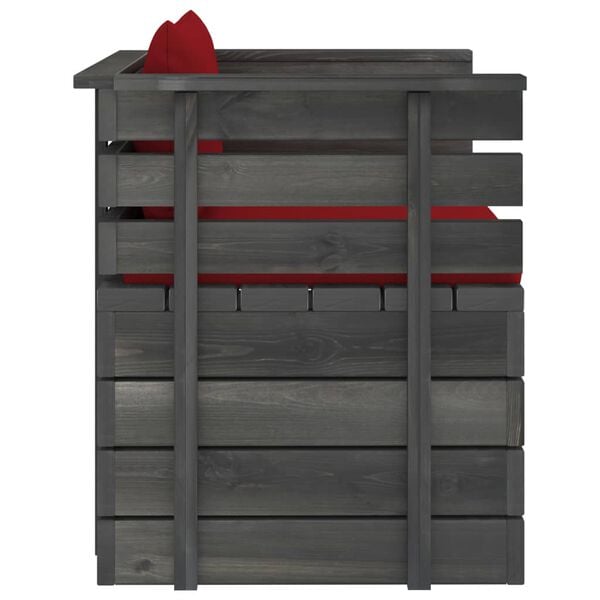 vidaXL Vrtni naslanjač z blazinami borovina