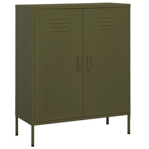 vidaXL Omara za shranjevanje olivno zelena 80x35x101,5 cm jeklo