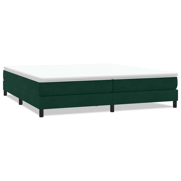 vidaXL Box Spring postelja brez vzmetnico Temno zelena 200x210cm Žamet