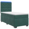 vidaXL Postelja boxspring z vzmetnico Temno zelena 90 x 200 cm Žamet