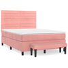 vidaXL Box spring postelja z vzmetnico roza 140x190 cm žamet