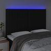 vidaXL LED posteljno vzglavje črno 144x5x118/128 cm blago