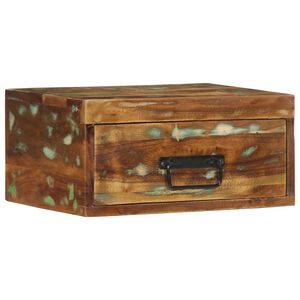 vidaXL Stenska nočna omarica trden predelan les