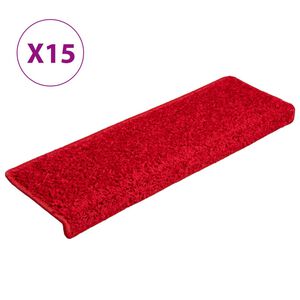 vidaXL Stopni&scaron;čne preproge 15 kosov 65x21x4 cm rdeče pravokotne