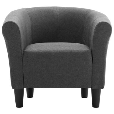 vidaXL Naslanjač in stolček 2-delni komplet temno sivo blago