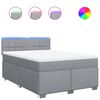 vidaXL Box spring postelja z vzmetnico svetlo siva 140x200 cm blago