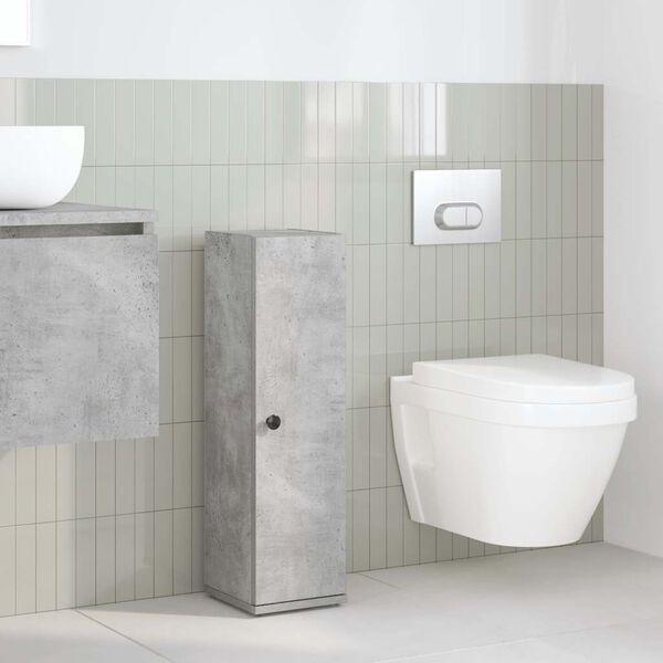 vidaXL Kopalniška omarica z držalom za zvitke betonsko 20,5x22x72 cm