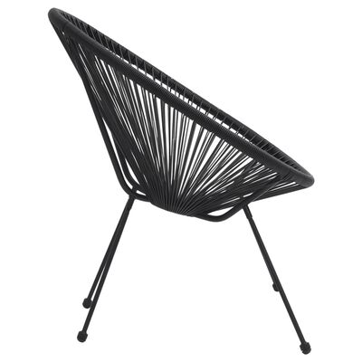 vidaXL Vrtni stol okrogel 2 kosa PVC ratan črne barve