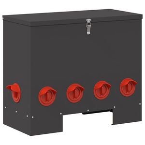 vidaXL Hranilnik za pi&scaron;čance Črna 60,5 x 29 x 51 cm