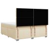 vidaXL Box spring postelja z vzmetnico krem 200x200 cm blago
