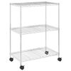 vidaXL Regal s kolesi 3-nadstropni 60x35x81 cm krom 150 kg