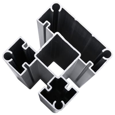 vidaXL WPC ograjni paneli 2 kvadratna + 1 poševni 446x186 cm sivi