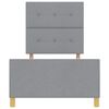 vidaXL Konstrukcija postelje z vzglavjem Svetlo siva 90 x 190 cm blago