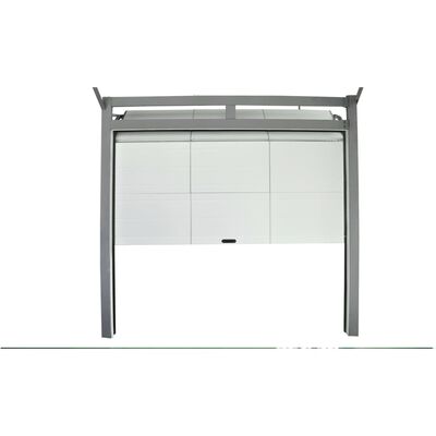 vidaXL Sekcijska garažna vrata sivo bele barve