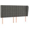 vidaXL Vzglavje z u&scaron;esi temno sivo 183x23x118/128 cm žamet