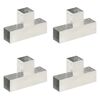 vidaXL Spojniki za stebre 4 kosi T oblike pocinkana kovina 81x81 mm