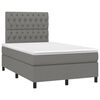 vidaXL Box spring postelja z vzmetnico temno siva 120x190 cm blago
