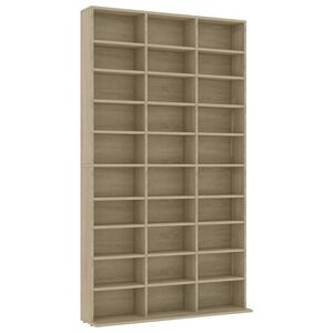 vidaXL Omarica za CD plo&scaron;če sonoma hrast 102x23x177,5 cm konstr. les