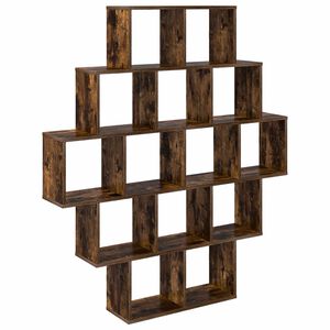vidaXL Stenska polica Dimljen hrast 120 x 20 x 136 cm Inženirski les