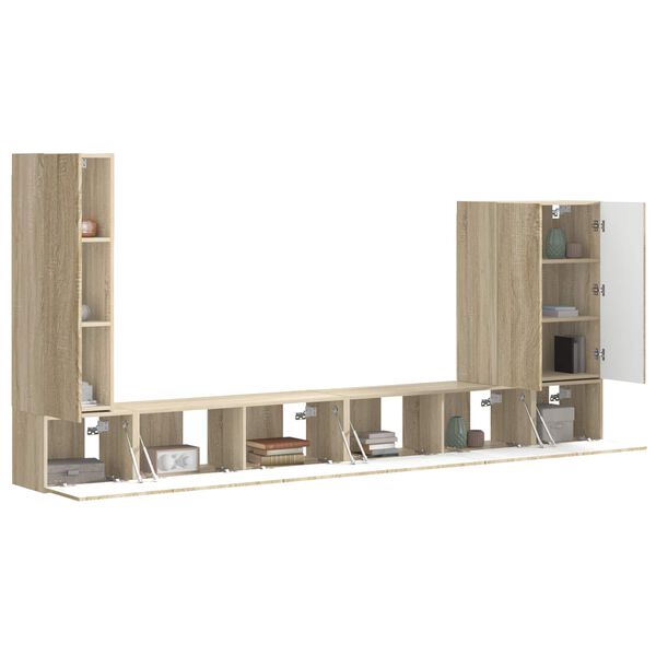 vidaXL Set omare za televizijo na steni 6 pcs Sonoma hrast